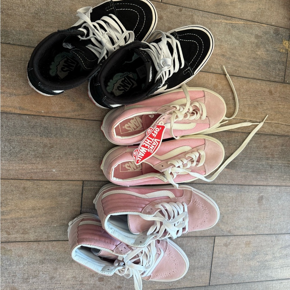 Vans Black and Pink Sneaker Trio